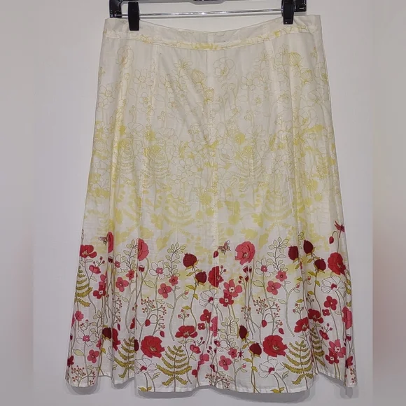 Vintage Vibes: Eddie Bauer 100% Cotton Midi Skirt Size 8 Cottagecore Dainty - Picture 5 of 10